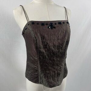 J.R. Nites green metallic cami top size 6 Whimsigoth fairy vintage 90s